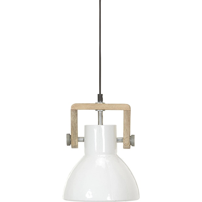 Mała biała lampa industrialna drewno Ashby 19cm